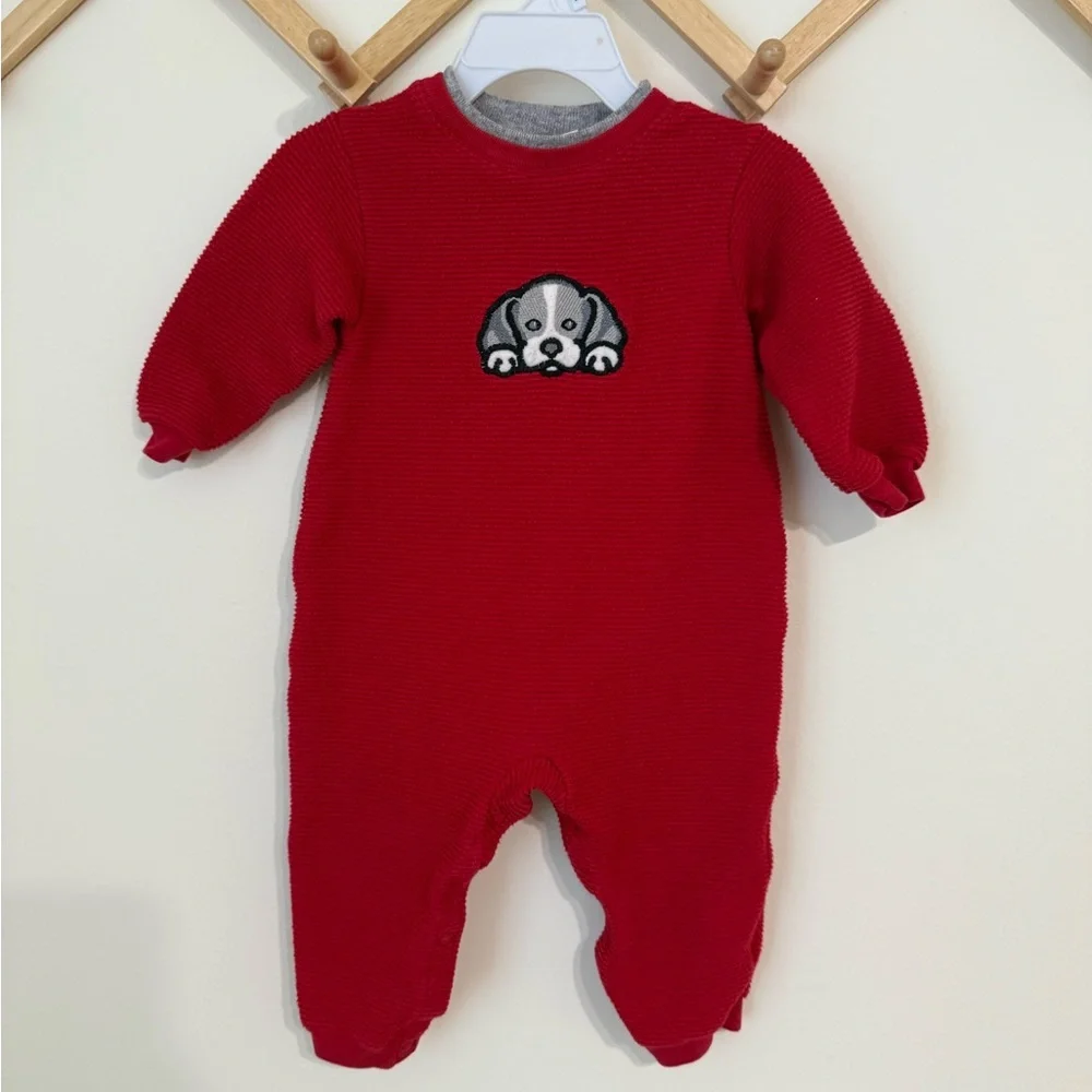Vintage Carters Embroidered Dog Corduroy Jumpsuit
